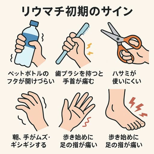 日常生活における初期リウマチ症状